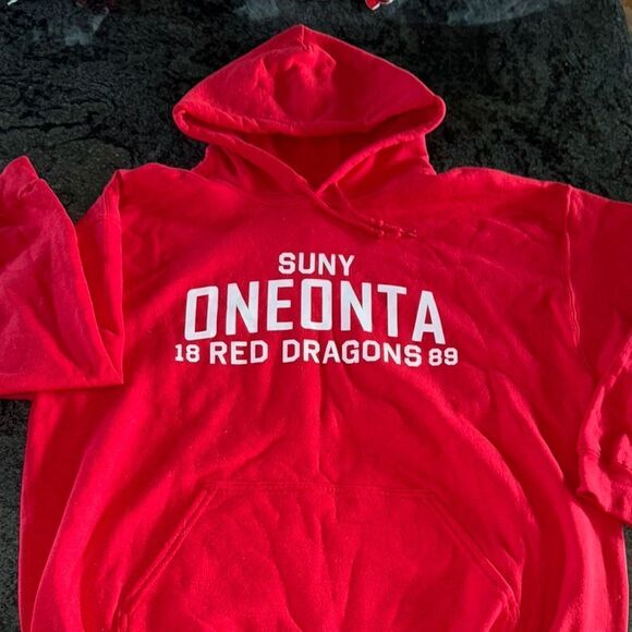 SUNY Oneonta Red Hoodie Red Dragons - Picture 1 of 4